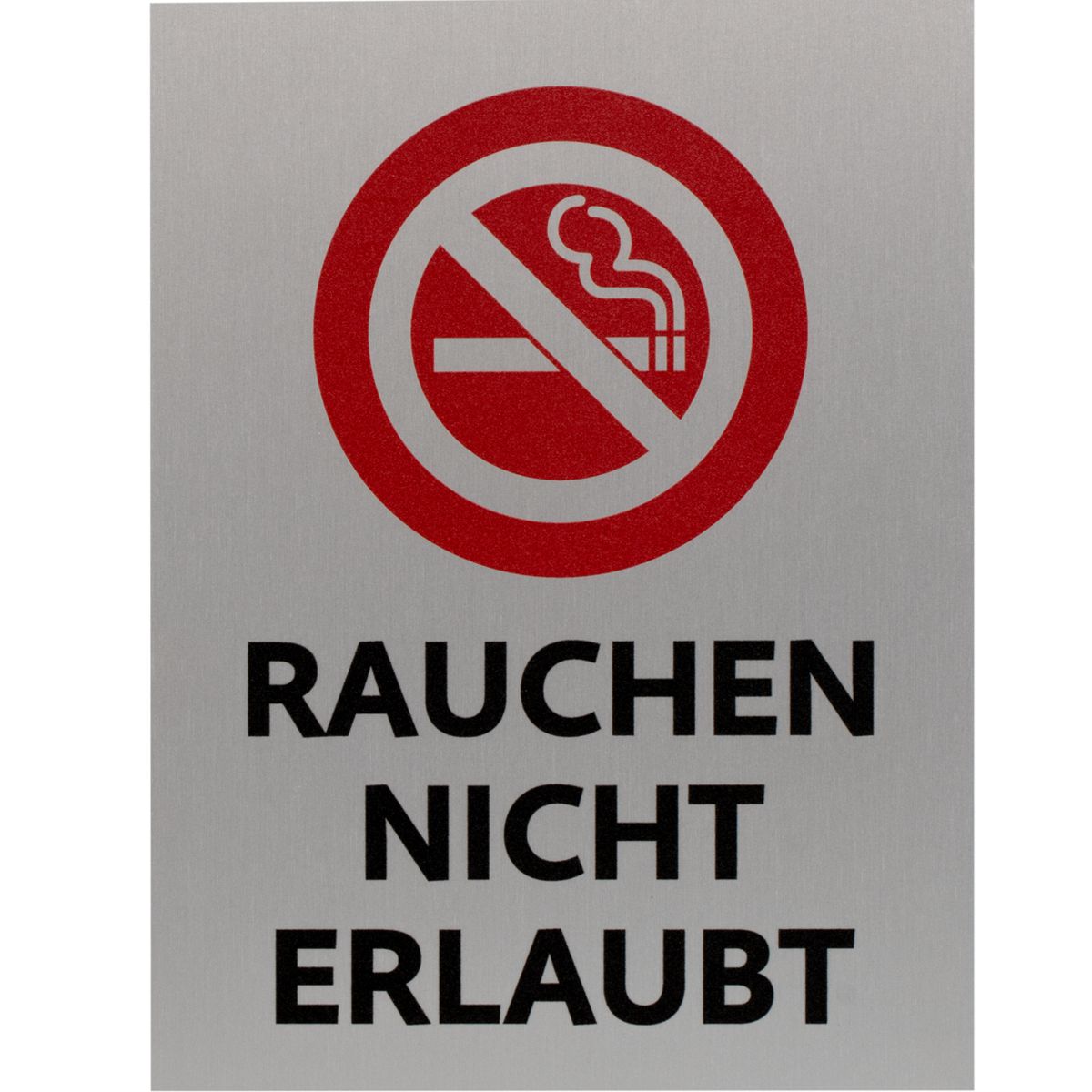 Piktogramm Rauchen nicht erlaubt, aus Aluminium, 200 x 150 mm (H x B)