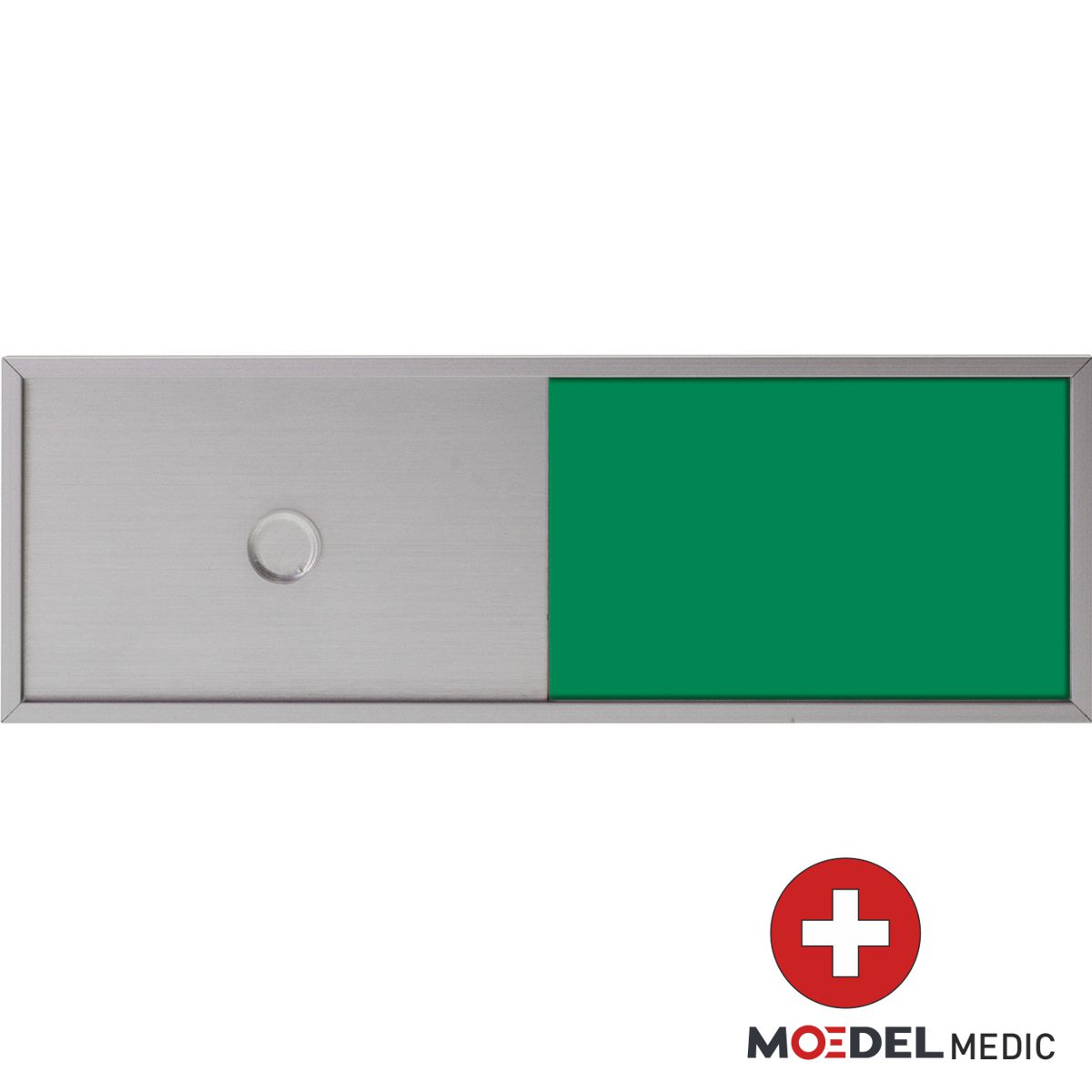 Moedel Medic Frei Besetzt Schild, 50 x 150 mm (H x B), Silber, Ausführung blanko (ohne Text)