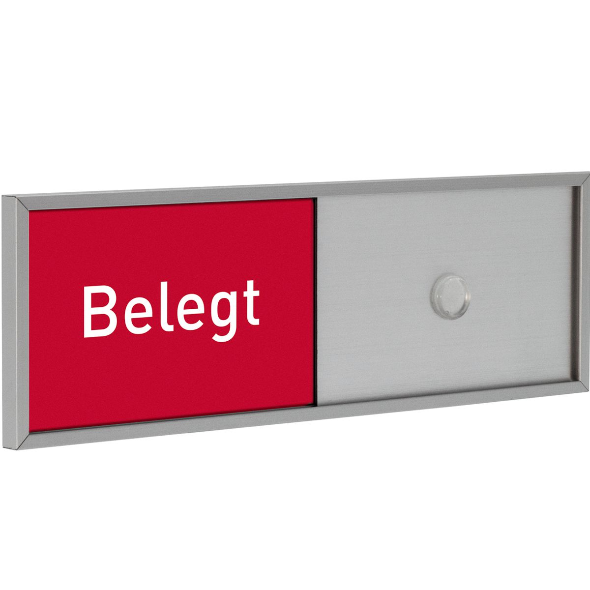 Frei Besetzt Schild, Modell Madrid, 50 x 150 mm (H x B), Silber