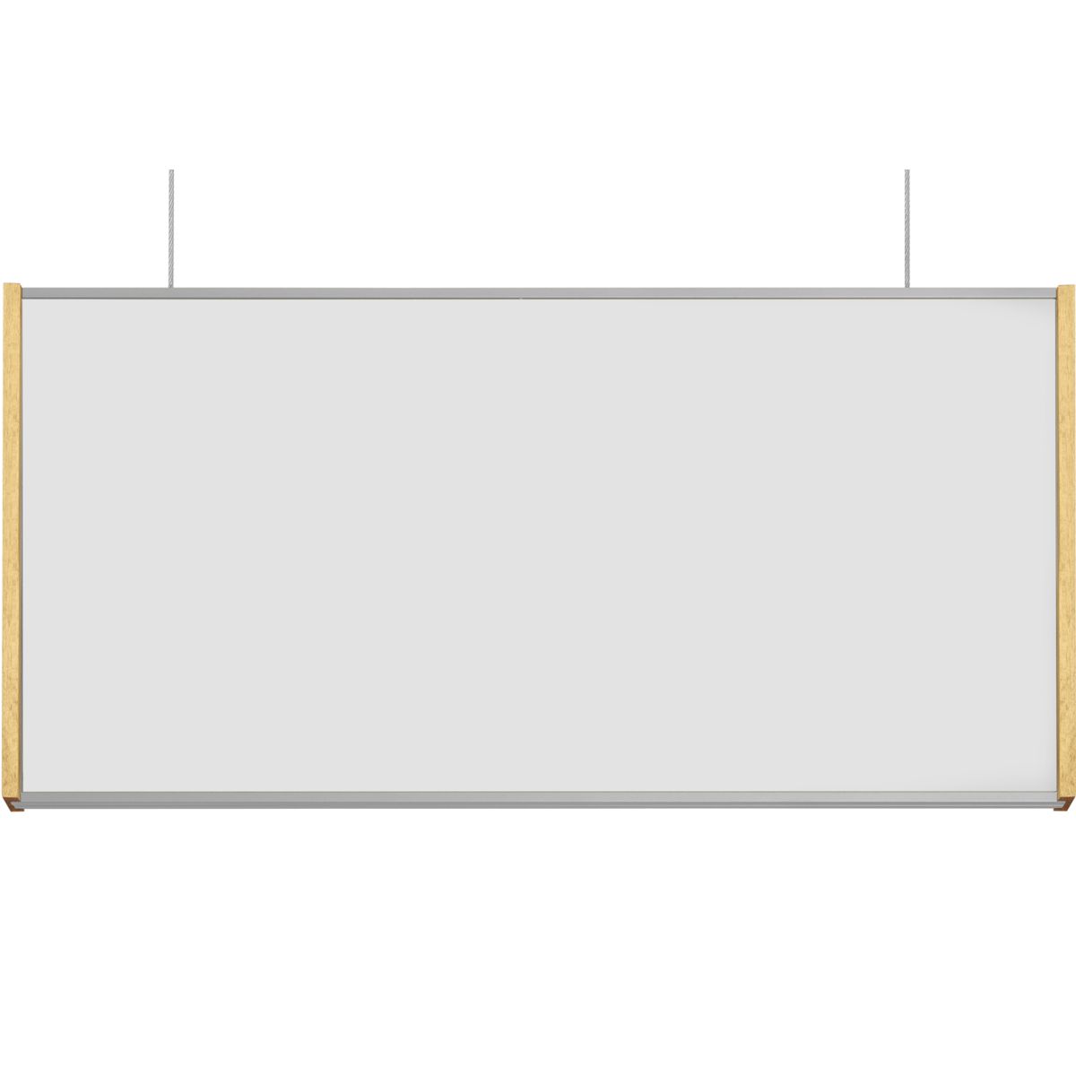 Deckenhänger (Hängeschild), Modell LMH, 150 x 309 mm (H x B), Rahmen Silber mit Ahorn, für Einleger