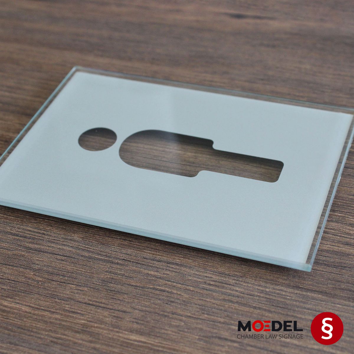 Kanzleischild WC Herren aus Glas, 148 x 105 mm (H x B)