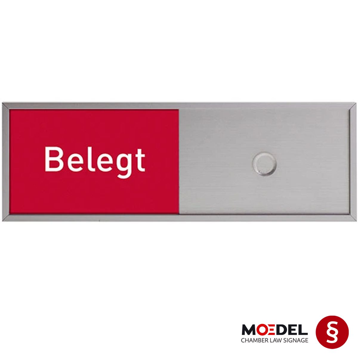 Kanzleischild Frei Besetzt, Modell Madrid, 50 x 150 mm (H x B), Silber