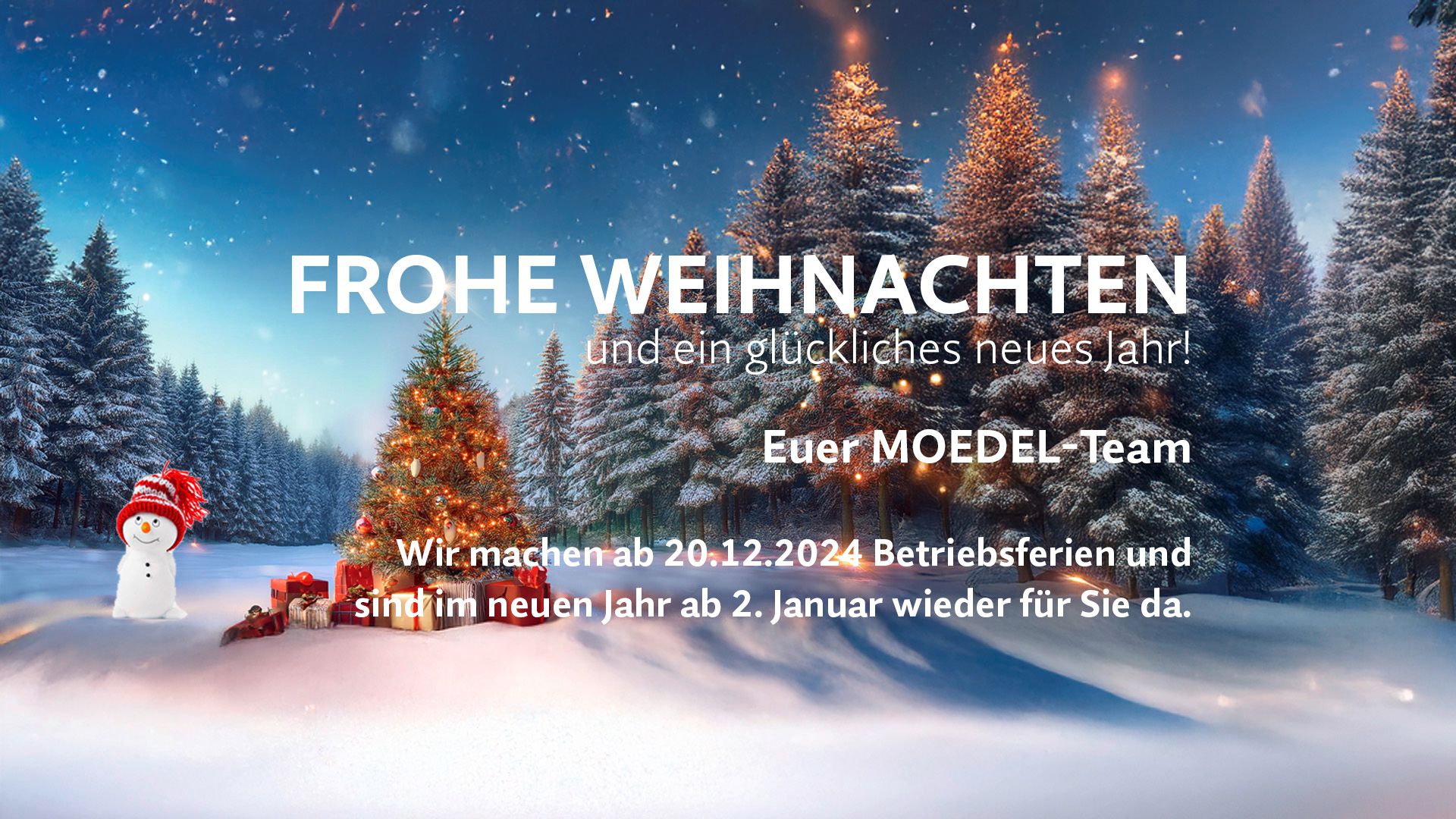 Frohe Weihnachten wünscht Moedel Amberg Werk II