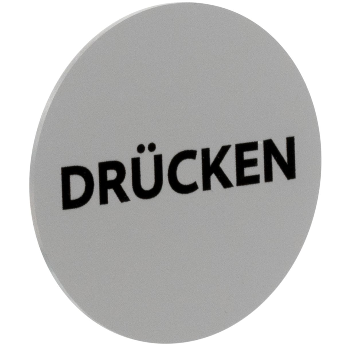 Piktogramm Drücken, aus Aluminium, rund