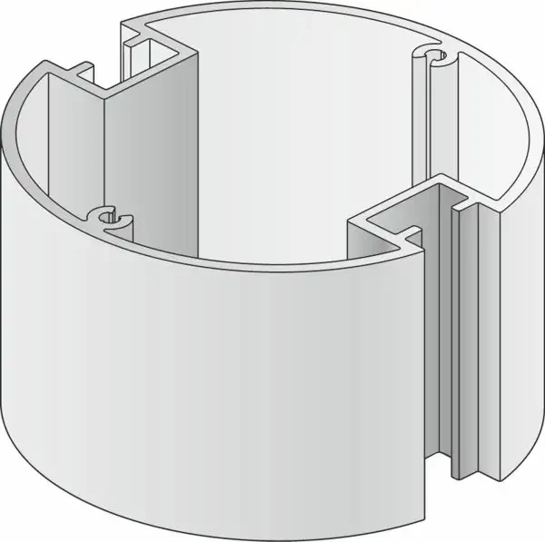 BERLIN Basic Pfosten Ø 9 cm, 2 Nuten 180°, 200 cm, lackiert